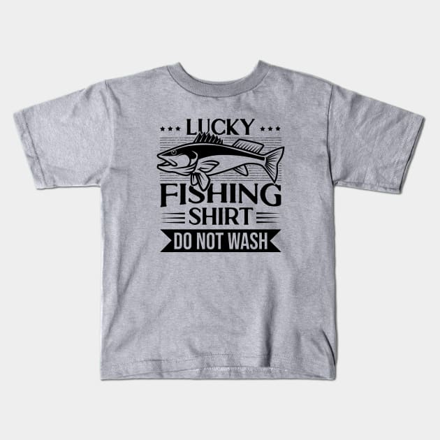 Lucky Fishing Do Not Wash Kids T-Shirt by Zen Cosmos Official